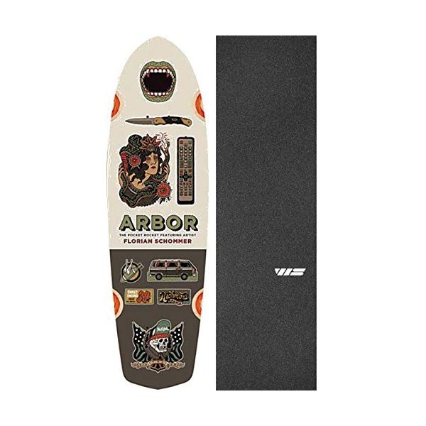 Arbor アーバー スケートボード スケボー デッキ 海外モデル アメリカ直輸入 海外正規品 Arbor Skateboards Artist Collection Pocket Rocket Cruiser Skateboard Deck 7.75