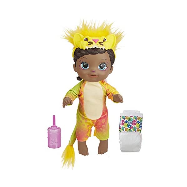 xr[ACu Ԃ l` xr[h[ ܂܂ ւ tBMA mߋ Baby Alive Rainbow Wildcats Doll, Lion, Accessories, Drinks, Wets, Lion Toy for Kids Ages 3 Years and Up, Black Hair