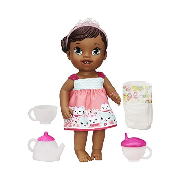 xr[ACu Ԃ l` xr[h[ ܂܂ ւ tBMA mߋ Baby Alive Lil' Sips African American Baby Has a Tea Party Doll