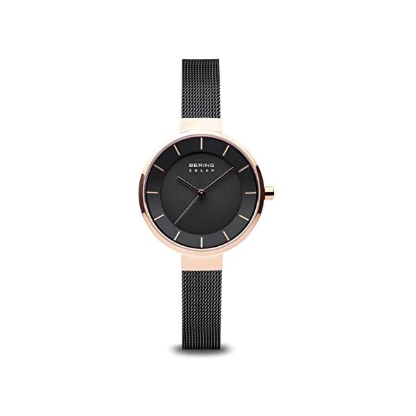 NIXON - ベーリング 腕時計 ウォッチ BERING 14631-166 レディース 女性用 ソーラー電池 太陽電池 BERING Women's Solar Powered Watch with Stainless Steel Strap, Black, 10 (Model: 14631-166) 北欧デザイン スカンジナビアデザイン