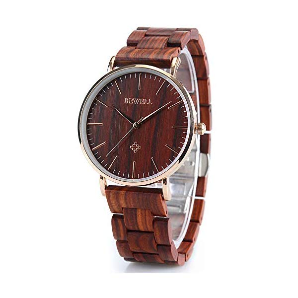 SWATCH - ビーウェル BEWELL ウッドウォッチ 木製腕時計 メンズ 男性用 W163A BEWELL Wooden Watches for Men/Women Slim Analog Quartz Minimalist Couple Wrist Watch W163A