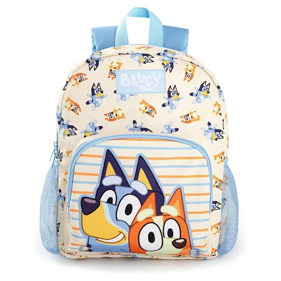 ブルーイー グッズ バックパック リュック バッグ プレゼント ギフト キッズ ビンゴ キャラクター (ベージュ) 調節可能なストラップとメッシュポケット付き 子供 ミニ Bluey Kids Backpack Bingo Character in Beige Childrens Mini Bag with Adjustable