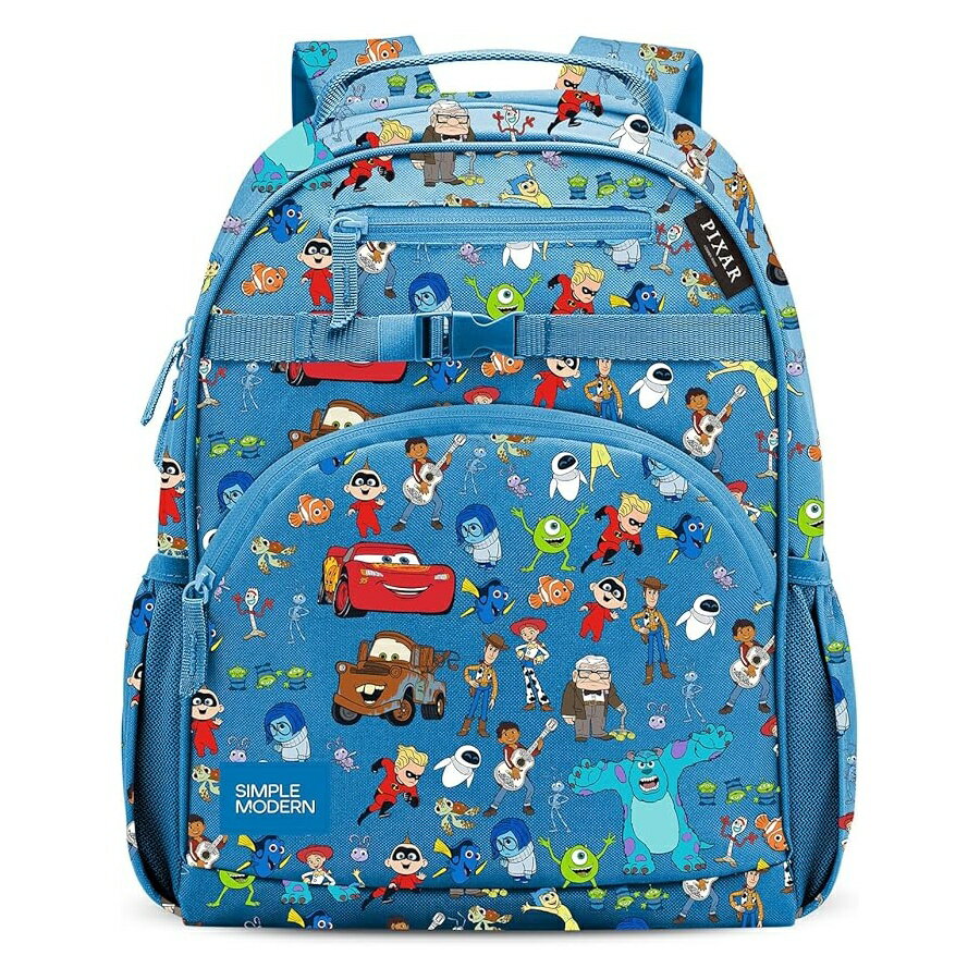 樂天商城 - ディズニー ピクサー グッズ バックパック リュック バッグ プレゼント ギフト キッズ シンプルモダン ミディアム 幼児用 女の子 男の子 幼稚園 小学生 15インチ Pixar Mashup on Blue Simple Modern Medium Disney Pixar Toddler Backpack for School Girls