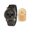 {{o[h BOBO BIRD rv ؐ v EbhEHb` Y jp Mens Wooden Watches Business Casual Wristwatches Stylish Ebony Wood & Stainless Steel Combined Chronograph