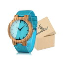 {{o[h BOBO BIRD | rv ؐ v EbhEHb` Y jp fB[X p jZbNX BOBO BIRD Mens Women's Bamboo Wooden Watch with Blue Cowhide Leather Strap Casual Watches for Love Gift with Box