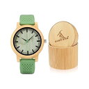 {{o[h BOBO BIRD | rv ؐ v EbhEHb` Y jp fB[X p jZbNX BOBO BIRD Mens Womens 44mm Neutral Bamboo Wooden Watch Unisex Japan Analog Quartz Green Silicone Strap Sports Casual Watches with Gift Box