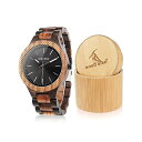 ボボバード BOBO BIRD 腕時計 木製 時計 ウッドウォッチ メンズ 男性用 BOBO BIRD Men 039 s Retro Zebra Wooden Watch, Large Size Quartz Watch with Black Face Wristwatch Best Gift