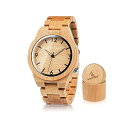 ボボバード BOBO BIRD 竹 腕時計 木製 時計 ウッドウォッチ メンズ 男性用 BOBO BIRD D27 Men's Bamboo Wooden Watch Numeral Scale Large Face Quartz Watch Lightweight Casual Sports Watches with Luminous Night Silver Pointer Gift Box その1