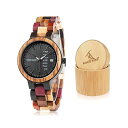 {{o[h BOBO BIRD rv ؐ v EbhEHb` fB[X p BOBO BIRD Women Wood Watches Colorful Wood WristWatches Week & Date Display Multifunction Handmade Quartz Watch Sport Chronograph Unique Wristwatch