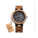 {{o[h BOBO BIRD rv ؐ v EbhEHb` Y jp BOBO BIRD Men Watch Wooden Quartz Round Wrist Watch Japan [ug Week Date Display with Wooden Box,Black