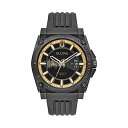 ブローバ 腕時計 ウォッチ BULOVA 98B294 時計 クォーツ メンズ 男性用 Bulova Grammy Quartz Mens Watch, Stainless Steel with Black Silicone Strap, Black (Model: 98B294)