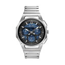 u[o rv EHb` BULOVA 96A205 v J[u NmOt Y jp Men's Bulova CURV Chronograph Stainless Steel Blue Dial Watch 96A205