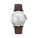 ブローバ 腕時計 ウォッチ BULOVA 96B217 時計 クラシック クォーツ メンズ 男性用 Bulova Classic Quartz Mens Watch, Stainless Steel with White Leather Strap, Silver-Tone (Model: 96B217)