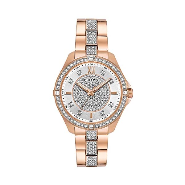 ブローバ 腕時計 ウォッチ BULOVA 98L229 時計 クォーツ レディース 女性用 Bulova Women's Quartz Watch with Stainless-Steel Strap, Rose Gold, 16 (Model: 98L229)