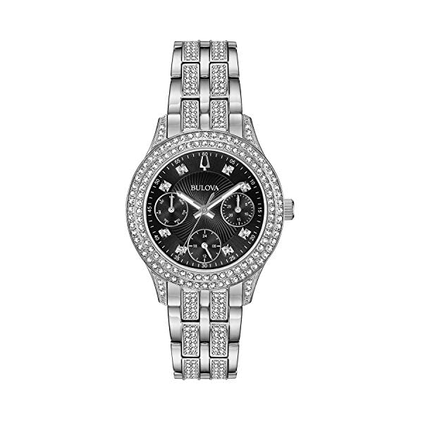 ブローバ 腕時計 ウォッチ BULOVA 96N110 時計 クォーツ レディース 女性用 Bulova Women's Swarovski Crystal Quartz Watch with Stainless-Steel Strap, Silver, 16 (Model: 96N110)