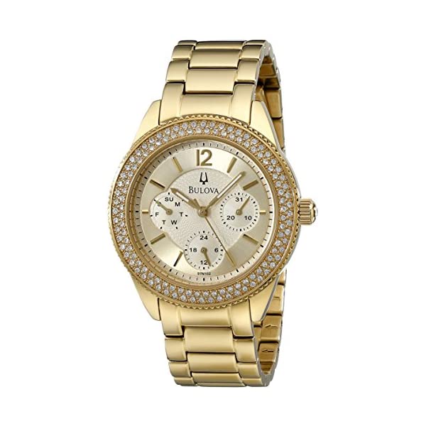 F, H, W - ブローバ 腕時計 ウォッチ BULOVA 97N102 時計 レディース 女性用 Bulova Women's 97N102 Multi-Function Crystal Bracelet Watch