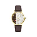 u[o rv EHb` BULOVA 97A141 v NH[c Y jp Bulova Frank Lloyd Wright Quartz Mens Watch, Stainless Steel with Brown Leather Strap, Gold-Tone (Model: 97A141)