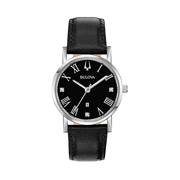 ブローバ 腕時計 ウォッチ BULOVA 96P192 時計 クォーツ レディース 女性用 Bulova Women's Year-Round Stainless Steel Quartz Watch with Leather Strap, Black, 16 (Model: 96P192)