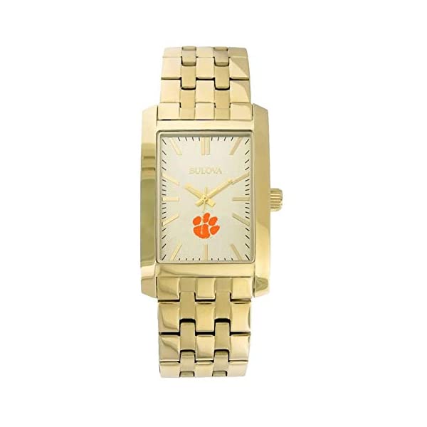 ブローバ 腕時計 ウォッチ BULOVA 時計 メンズ 男性用 Bulova Men's Clemson University Tigers Gold Rectangle Watch