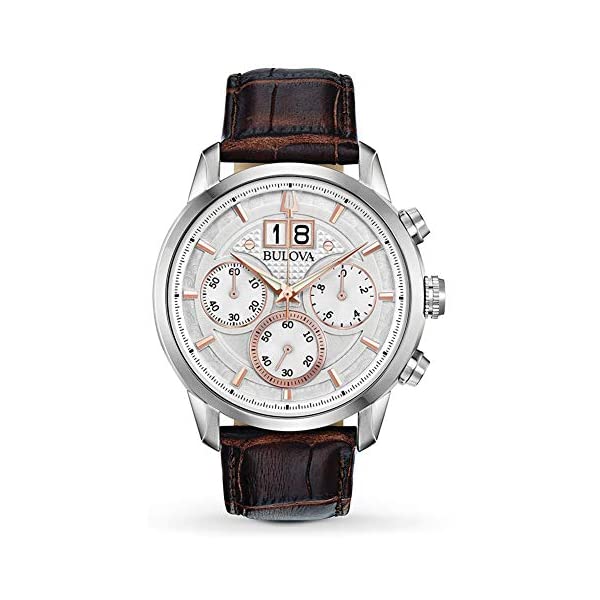 ブローバ 腕時計 ウォッチ BULOVA 96B309 時計 クォーツ クロノグラフ メンズ 男性用 Bulova Mens Chronograph Quartz Watch with Leather Strap 96B309