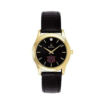 ブローバ 腕時計 ウォッチ BULOVA 時計 レディース 女性用 Bulova Women's Auburn University Tigers Watch Black Leather Diamond