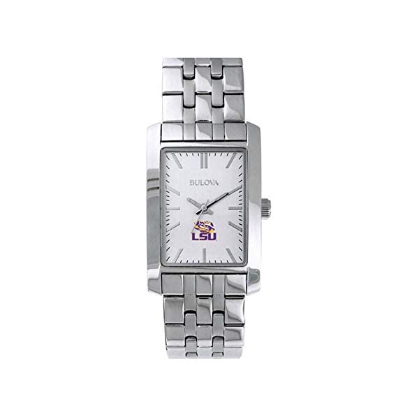 ブローバ 腕時計 ウォッチ BULOVA 時計 レディース 女性用 Bulova Women's LSU Tigers Louisiana State Silver Rectangle Watch