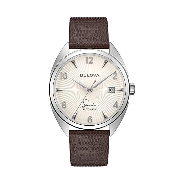 ブローバ 腕時計 ウォッチ BULOVA 96B347 時計 メンズ 男性用 Men 039 s Bulova Frank Sinatra 039 Fly Me to The Moon 039 Brown Leather Strap and Silver-White Dial Watch 96B347