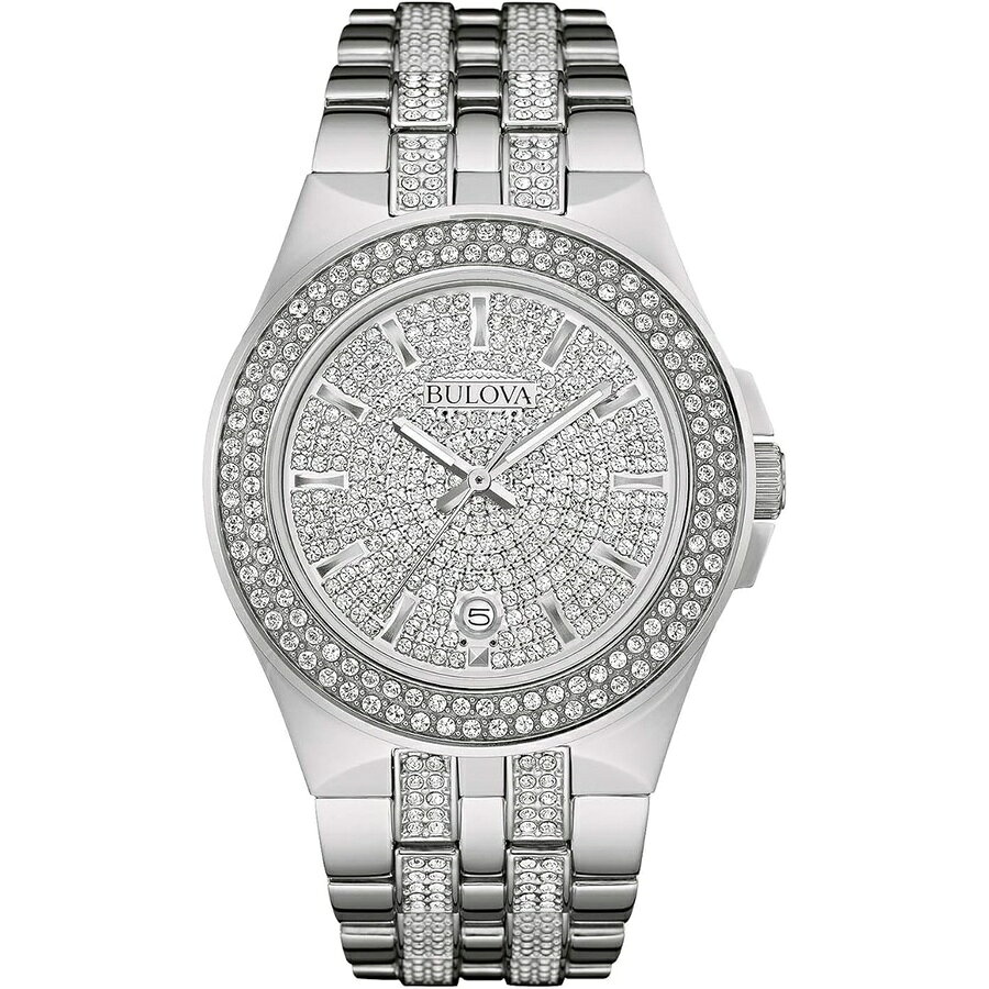 ブローバ 腕時計 ウォッチ メンズ クリスタル ステンレススチール 3 針クォーツ時計 スタイル: 96B235 Bulova Men's Crystals Stainless Steel 3-Hand Quartz Watch Style: 96B235