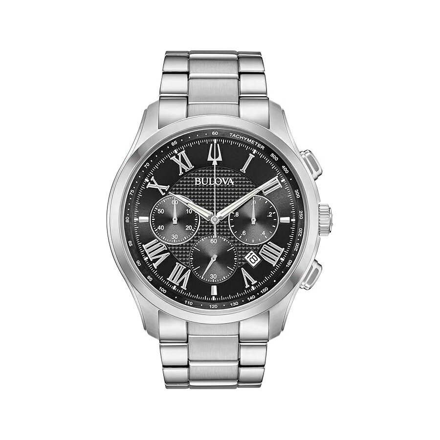 他の ブローバ はこちら Bulova Men's Classic Wilton 3-Hand Chronograph, Luminous Hands, Roman Numeral Markers Domed Mineral Crystal, 43mm, Stainless Steel/Black Dialブローバ メンズ クラシック ウィルトン 3針クロノグラフ、夜光針、ローマ数字マーカー、ドーム型ミネラルクリスタル、43mm、ステンレススチール/ブラックダイヤル発送までの目安5〜15日　営業日以内に発送※12月、連休等は物流が混雑し、遅延する場合がございます。予めご了承ください。 商　品　情　報 メーカー Bulova 商品名（英語） Bulova Men's Classic Wilton 3-Hand Chronograph, Luminous Hands, Roman Numeral Markers Domed Mineral Crystal, 43mm, Stainless Steel/Black Dial 商品名（翻訳） ブローバ メンズ クラシック ウィルトン 3針クロノグラフ、夜光針、ローマ数字マーカー、ドーム型ミネラルクリスタル、43mm、ステンレススチール/ブラックダイヤル 商品詳細 ・ヴィンテージ デザインにインスピレーションを得たブローバ メンズ クラシック コレクションのクラシック ウォッチは、常にスタイリッシュでテーラードで控えめな外観を実現しています。・6 針、1/20 秒クロノグラフ、最大 60 分計測、カレンダー、小秒針・シルバートーンのステンレススチール・ドーム型ミネラルクリスタル・30M 耐水性、3 年間の限定保証 ※メーカーより頂いた商品説明を翻訳しております。翻訳による差異はご了承ください。 ◆ 様々なギフトシーンにぴったりの商品を豊富に取り揃えております ◆ プレゼント　ギフト　クリスマス　母の日　父の日　記念日　誕生日　お誕生日　誕生日プレゼント　敬老の日　記念品　結婚記念日　メモリアルギフト　お祝い　出産祝い　結婚式　結婚祝い　御祝　披露宴　引き出物　引出物　ウェディングギフト　ブライダルギフト　景品　賞品　コンペ景品　ゴルフコンペ　粗品　お中元　御中元　お歳暮　御歳暮　残暑見舞い　引越し　引っ越し祝い　引越し祝い　贈答品　入園祝い　入学祝い　卒業祝い　成人式　就職祝い　昇進祝い　定年退職記念　還暦祝い　卒業記念品　内祝　お返し　お礼　御礼　お祝い返し
