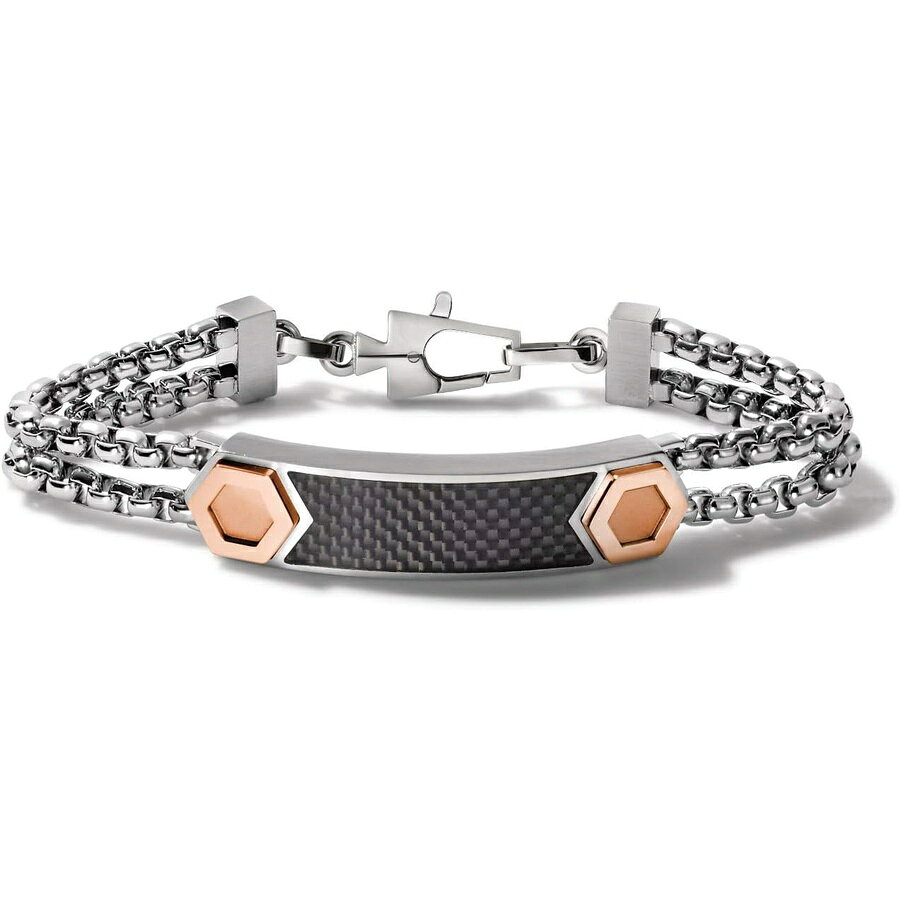 他の ブローバ はこちら Men's Latin GRAMMY Precisionist Stainless Steel Double-Chain Black Carbon Fiber Inlay ID Link Bracelet with Rose Goldメンズ ラテン グラミー賞 プレシジョニスト ステンレススチール ダブルチェーン ブラック カーボンファイバー インレイ ID リンク ブレスレット ローズゴールド発送までの目安5〜15日　営業日以内に発送※12月、連休等は物流が混雑し、遅延する場合がございます。予めご了承ください。 商　品　情　報 メーカー Bulova 商品名（英語） Men's Latin GRAMMY Precisionist Stainless Steel Double-Chain Black Carbon Fiber Inlay ID Link Bracelet with Rose Gold 商品名（翻訳） メンズ ラテン グラミー賞 プレシジョニスト ステンレススチール ダブルチェーン ブラック カーボンファイバー インレイ ID リンク ブレスレット ローズゴールド 商品詳細 ・ステンレススチール製のこの現代的なダブルチェーン ID ブレスレットは、ブローバのシグネチャー音叉で固定されています。ローズゴールドトーンの象徴的なプレシジョニストボルトのディテールと、ブラックのカーボンファイバーインレイが付いた湾曲したIDプレートがアクセントとなり、この作品にユニークな個性を与えています。背面にラテングラミーロゴ刻印・IDリンク・7.5インチ〜8インチ・ラージ ※メーカーより頂いた商品説明を翻訳しております。翻訳による差異はご了承ください。 ◆ 様々なギフトシーンにぴったりの商品を豊富に取り揃えております ◆ プレゼント　ギフト　クリスマス　母の日　父の日　記念日　誕生日　お誕生日　誕生日プレゼント　敬老の日　記念品　結婚記念日　メモリアルギフト　お祝い　出産祝い　結婚式　結婚祝い　御祝　披露宴　引き出物　引出物　ウェディングギフト　ブライダルギフト　景品　賞品　コンペ景品　ゴルフコンペ　粗品　お中元　御中元　お歳暮　御歳暮　残暑見舞い　引越し　引っ越し祝い　引越し祝い　贈答品　入園祝い　入学祝い　卒業祝い　成人式　就職祝い　昇進祝い　定年退職記念　還暦祝い　卒業記念品　内祝　お返し　お礼　御礼　お祝い返し