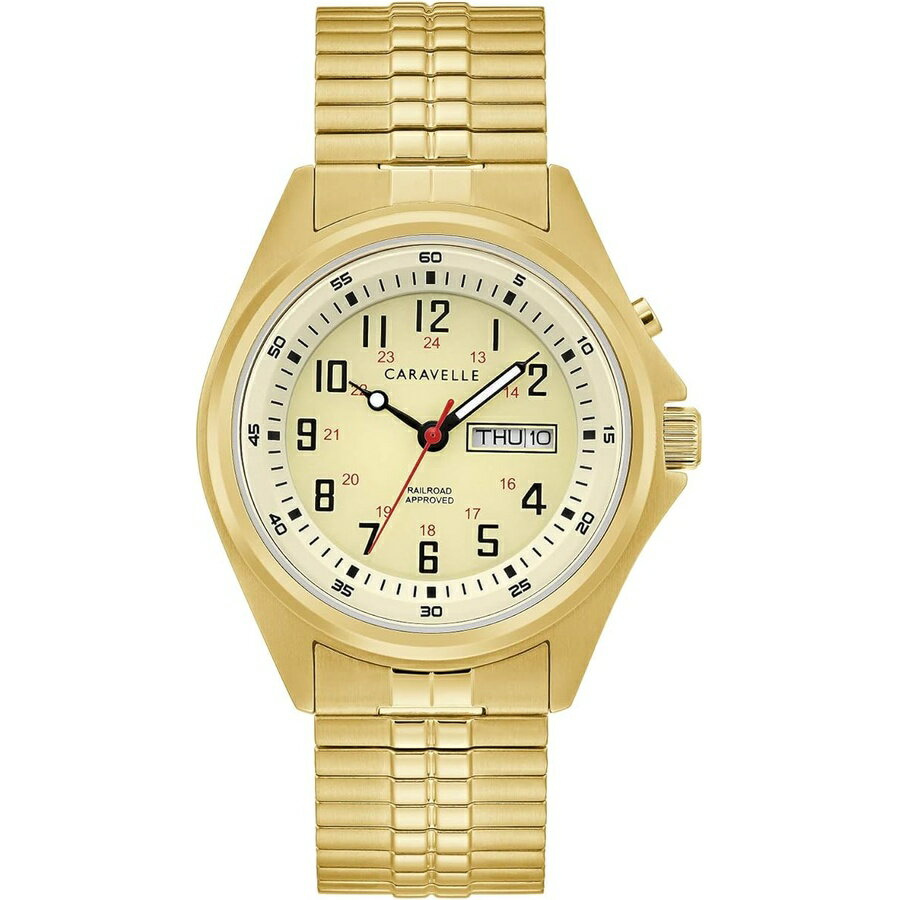 他の ブローバ はこちら Men's Traditional 3-Hand Day and Date Quartz Watch, Light Up, Stainless Steel, 40mmメンズトラディショナル3針デイ＆デイトクォーツ時計、ライトアップ、ステンレススチール、40mm発送までの目安5〜15日　営業日以内に発送※12月、連休等は物流が混雑し、遅延する場合がございます。予めご了承ください。 商　品　情　報 メーカー Bulova 商品名（英語） Men's Traditional 3-Hand Day and Date Quartz Watch, Light Up, Stainless Steel, 40mm 商品名（翻訳） メンズトラディショナル3針デイ＆デイトクォーツ時計、ライトアップ、ステンレススチール、40mm 商品詳細 ・Caravelle Classic Traditional Collection のスタイルは、時代を超越したデザイン、何にでも合わせやすいスタイルを統合しています。・デイ/デイト、3 針、ライトアップ・ゴールドトーンのステンレススチールと拡張ブランドのブレスレット・ミネラルクリスタル・30M 耐水性、3 年間の限定保証 ※メーカーより頂いた商品説明を翻訳しております。翻訳による差異はご了承ください。 ◆ 様々なギフトシーンにぴったりの商品を豊富に取り揃えております ◆ プレゼント　ギフト　クリスマス　母の日　父の日　記念日　誕生日　お誕生日　誕生日プレゼント　敬老の日　記念品　結婚記念日　メモリアルギフト　お祝い　出産祝い　結婚式　結婚祝い　御祝　披露宴　引き出物　引出物　ウェディングギフト　ブライダルギフト　景品　賞品　コンペ景品　ゴルフコンペ　粗品　お中元　御中元　お歳暮　御歳暮　残暑見舞い　引越し　引っ越し祝い　引越し祝い　贈答品　入園祝い　入学祝い　卒業祝い　成人式　就職祝い　昇進祝い　定年退職記念　還暦祝い　卒業記念品　内祝　お返し　お礼　御礼　お祝い返し