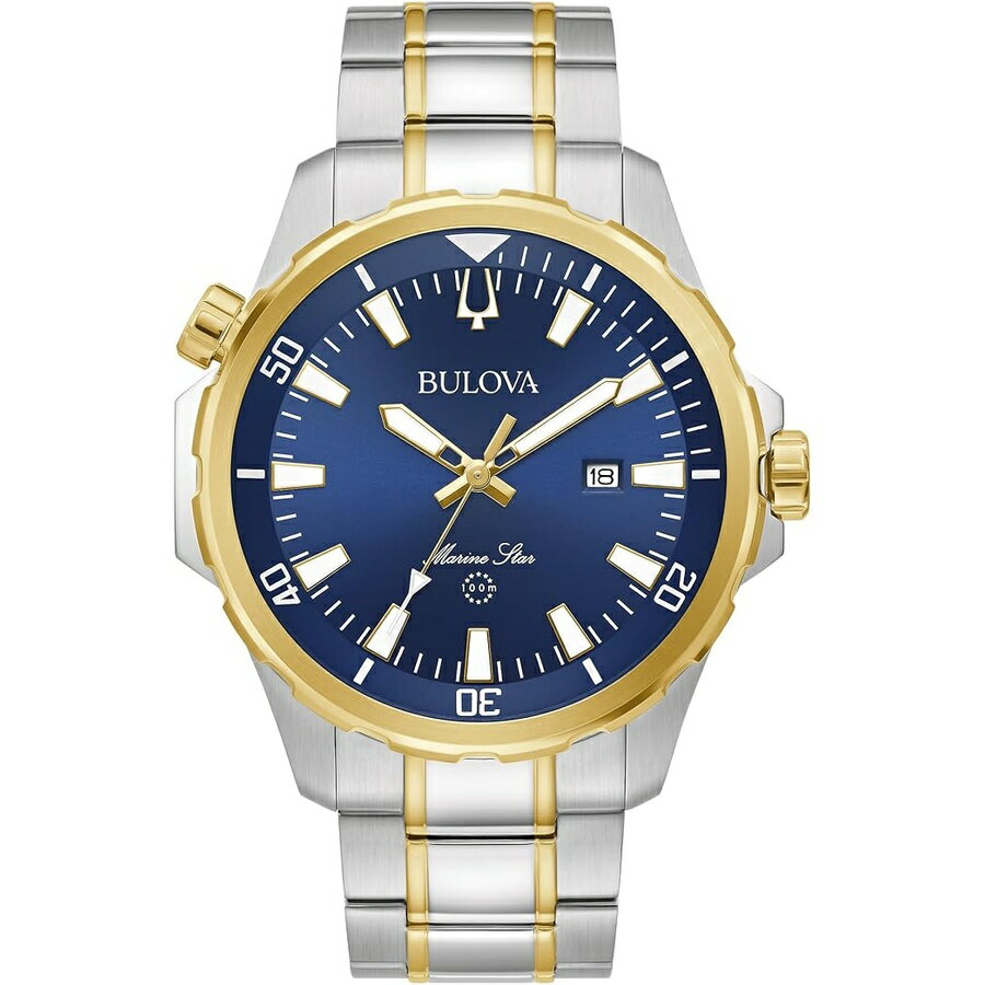 IWC - ブローバ 腕時計 ウォッチ メンズ マリンスター 「シリーズ B」 3 針日付クォーツ時計 夜光マーカー 回転ダイヤル 100M 防水 43mm Bulova Men's Marine Star 'Series B' 3-Hand Date Quartz Watch, Luminous Markers, Rotating Dial, 100M Water Resistant, 43mm