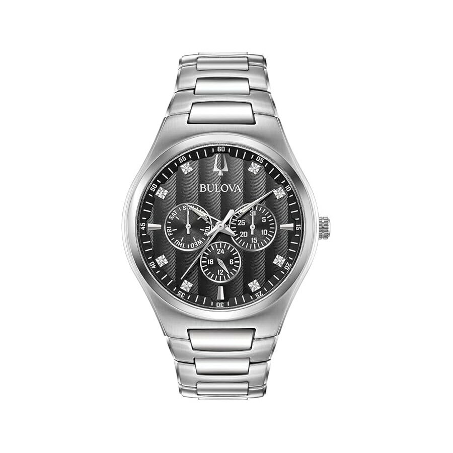 ブローバ 腕時計 ウォッチ クラシック ステンレススチール 多機能 ダイヤモンド アクセント メンズ腕時計 Bulova Classic Stainless Steel Multi-Function Diamond Accent Mens Watch