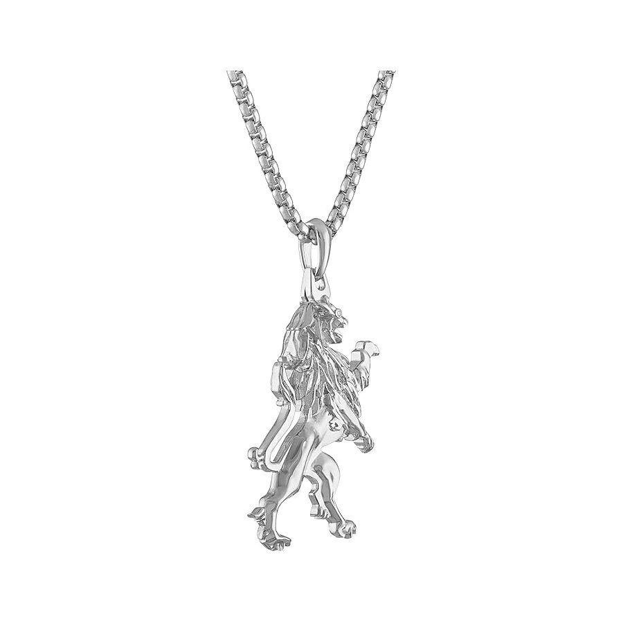 i-selectionのブローバ メンズ ジュエリー クレスト オブ ボヘミア ネックレス ロジウム メッキ スターリング シルバー ラウンド ボックス リンク チェーン スタイル:BVP1015-WSNA Bulova Men's Jewelry Crest of Bohemia Necklace in Rhodium Plated Stering Silver｜アングル2