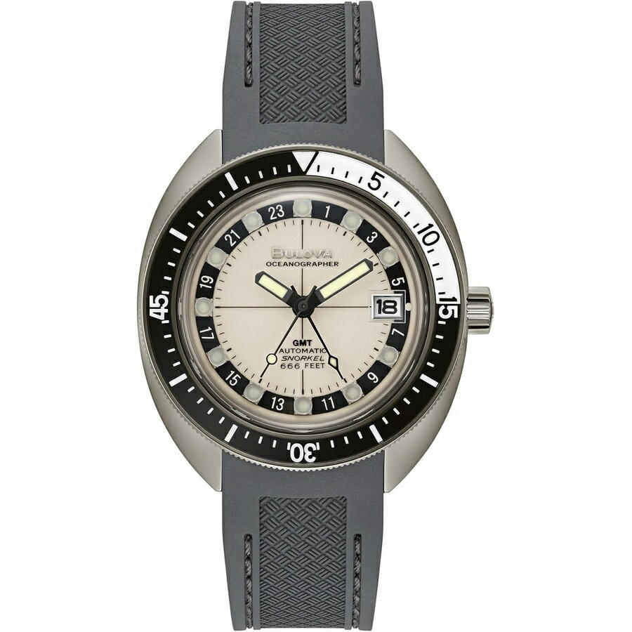 ブローバ 腕時計 ウォッチ メンズ 海洋学者 シュノーケル GMT 自動グレー イオン メッキ ステンレス スチール ケ…