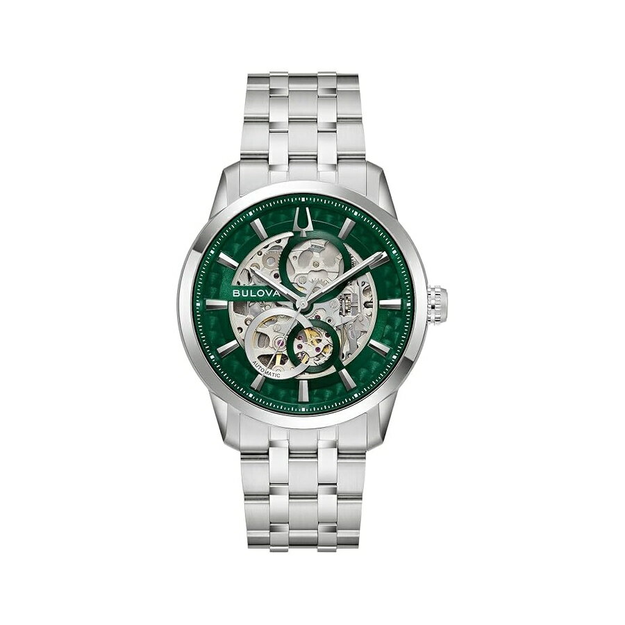 ブローバ 腕時計 ウォッチ サットン オートマティック グリーン ダイヤル ステンレススチール ブレスレット ウォッチ 40mm 96A329 Bulova Sutton Automatic Green Dial Stainless Steel Bracelet Watch 40mm 96A329