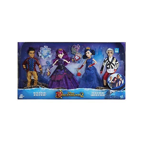 ディズニー ディセンダント マル・バーサ イヴィ ドール 人形 フィギュア 着せ替え おもちゃ グッズ Disney Descendants 2 Dolls Isle of the Lost 4 Pack Mal, Evie, Carlos, Jay (Exclusive)