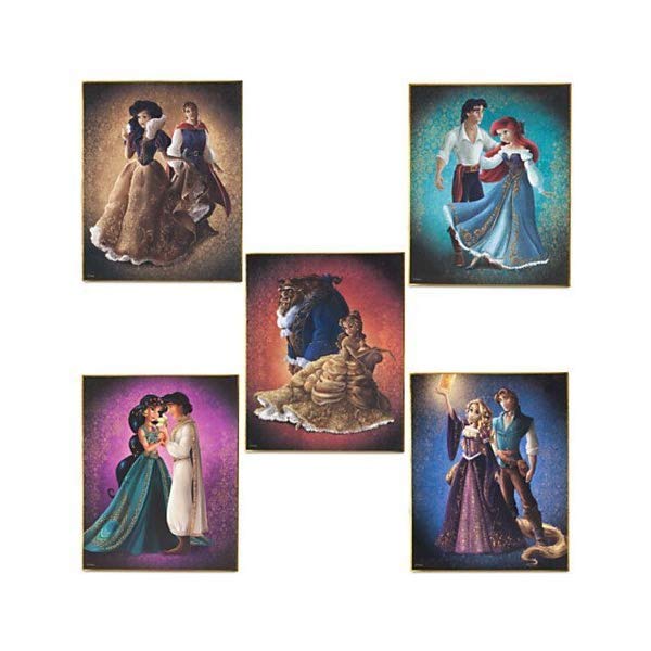 ディズニー プリンセス カップル リトグラフ セット デザイナー コレクション Disney Fairytale Designer Collection - Limited Edition Princess Couples Lithograph Set by Disney