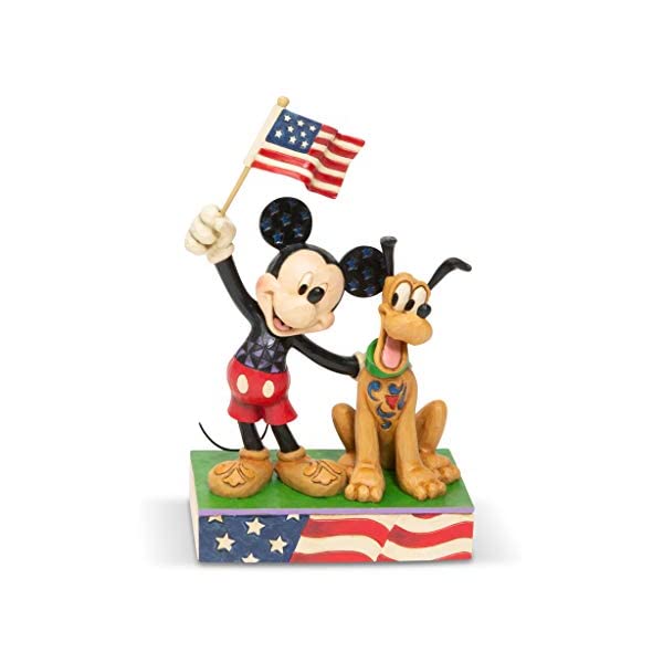 GlXR fBYj[ gfBVY WVA ~bL[ v[g tBMA l` u CeA v[g Enesco Disney Traditions by Jim Shore Mickey Mouse and Pluto Patriotic Figurine, 7 Inch, Multicolor