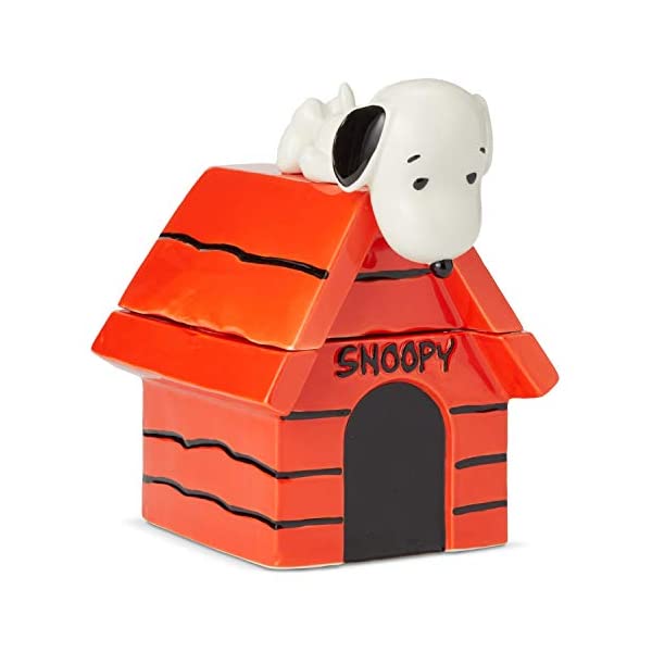 エネスコ スヌーピー フィギュア 人形 置物 インテリア プレゼント Enesco Peanuts Snoopy on Dog House Cookie Jar, 10