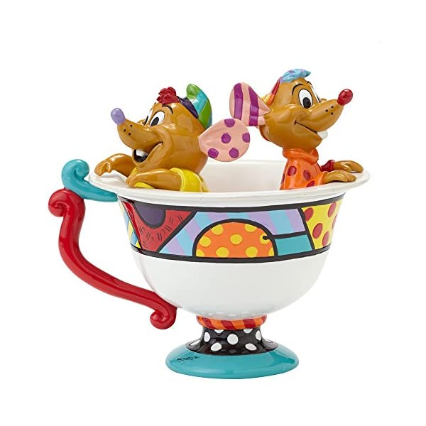 エネスコ ディズニー ブリット ジャック ガス フィギュア 人形 置物 インテリア プレゼント Enesco Disney by Britto Jaq & Gus in Tea Cup Figurine, 5-Inch