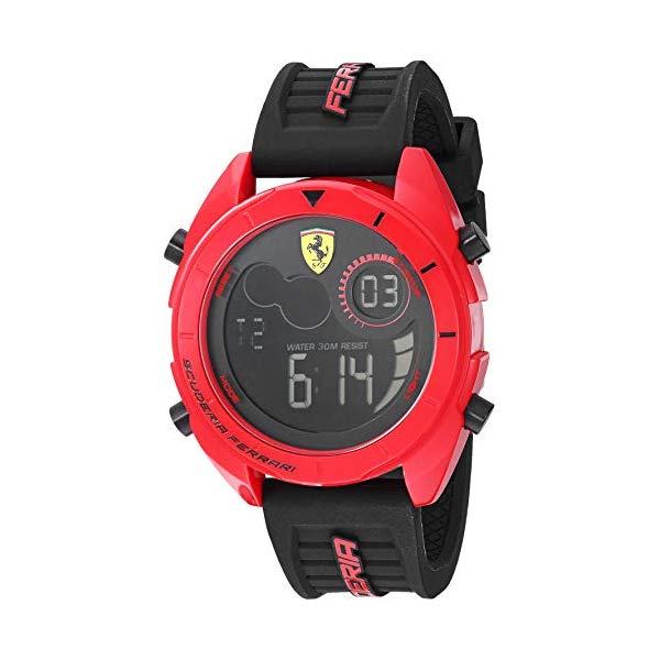 フェラーリ 腕時計 Ferrari 830549 ウォッチ メンズ 男性用 Ferrari Men's Forza Quartz Watch with Silicone Strap, Black, 22 (Model: 0830549
