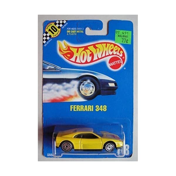 フェラーリ ホットウィール モデルカー ダイキャスト 模型 ミニカー グッズ 納車祝い プレゼント インテリア スーパーカー Hot Wheels Yellow Ferrari 348 #118 All Blue Card