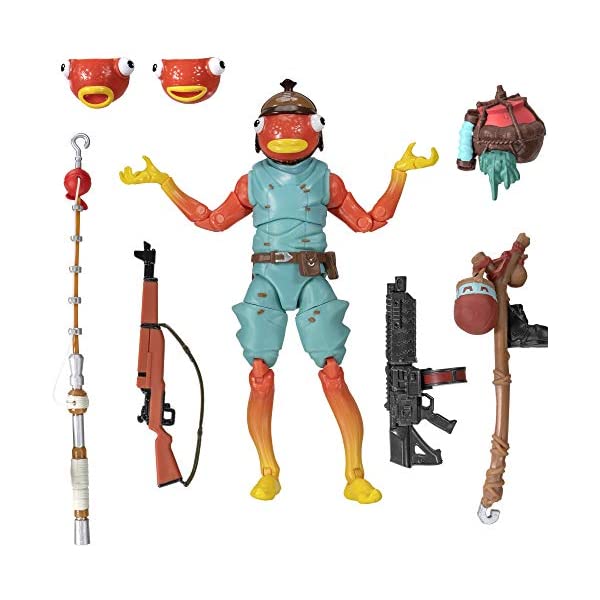 フォートナイト フィギュア 人形 おもちゃ グッズ フィッシュスティック レジェンダリー シリーズ Fortnite Legendary Series, 1 Figure Pack 6 Inch Fishstick Collectible Action Figure Includes Harvesting Tool, 3 Weapons, 1 Back Bling, 3 Interchangeable Faces