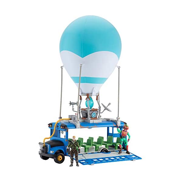 楽天i-selectionフォートナイト フィギュア 人形 おもちゃ グッズ プレゼント ジョンジー Fortnite Battle Bus Deluxe - Features Inflatable Balloon with Lights & Sounds, Free-Rolling Wheels on Bus - Includes 4 Inch Recruit （Jonesy） and Exclusive Tomatohead Action Figures