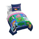 マインクラフト ベッドカバー 枕カバー ベッドセット インテリア おもちゃ グッズ Jay Franco Minecraft Animal Patch 5 Piece Twin Bed Set - Includes Comforter Sheet Set Bedding - Super Soft Fade Resistant Microfiber (Official Minecraft Product)