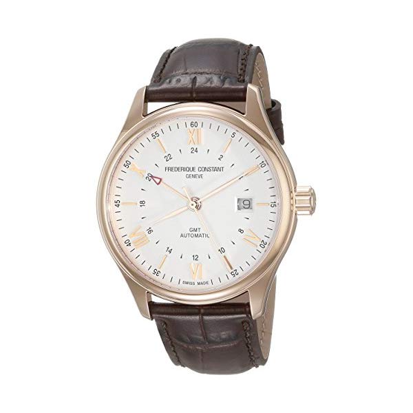 フレデリックコンスタント 腕時計 Frederique Constant FC350V5B4 ウォッチ メンズ 男性用 Frederique Constant Men's 'Classics Index' Silver Dial Brown Leather Strap GMT Swiss Automatic Watch with Brown Leather Band FC-350V5B4