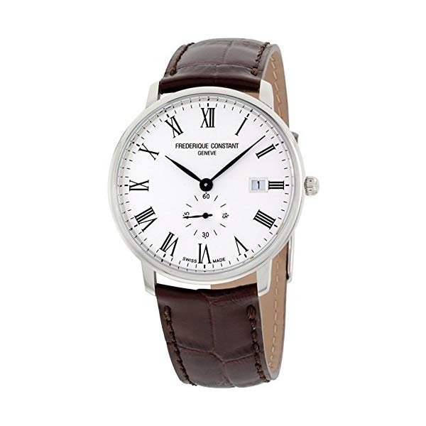 フレデリックコンスタント 腕時計 Frederique Constant FC-245WR5S6DBR ウォッチ メンズ 男性用 Frederique Constant Slimline White Dial Leather Strap Men 039 s Watch FC245WR5S6DBR