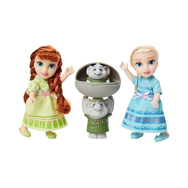 AiƐ̏2 GT Ai g[  l` h[ tBMA fBYj[ Disney Frozen Petite Anna Elsa Dolls with Surprise Trolls Gift Set, Each doll is approximately inches tall Includes Troll Friends