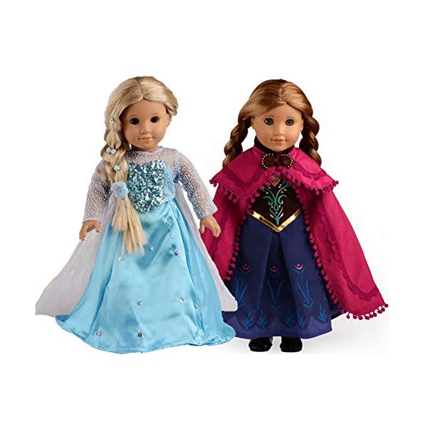 楽天i-selectionアナと雪の女王2 エルサ アナ おもちゃ 人形 ドール フィギュア ディズニー sweet dolly Elsa and Anna Princess Costumes for 18 Inch American Girl Doll Clothes